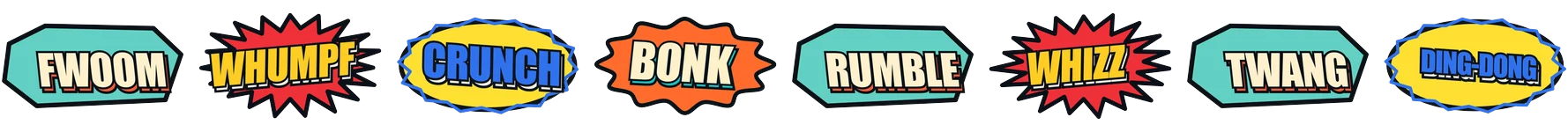 A row of sound effects from the Simple Color pack.